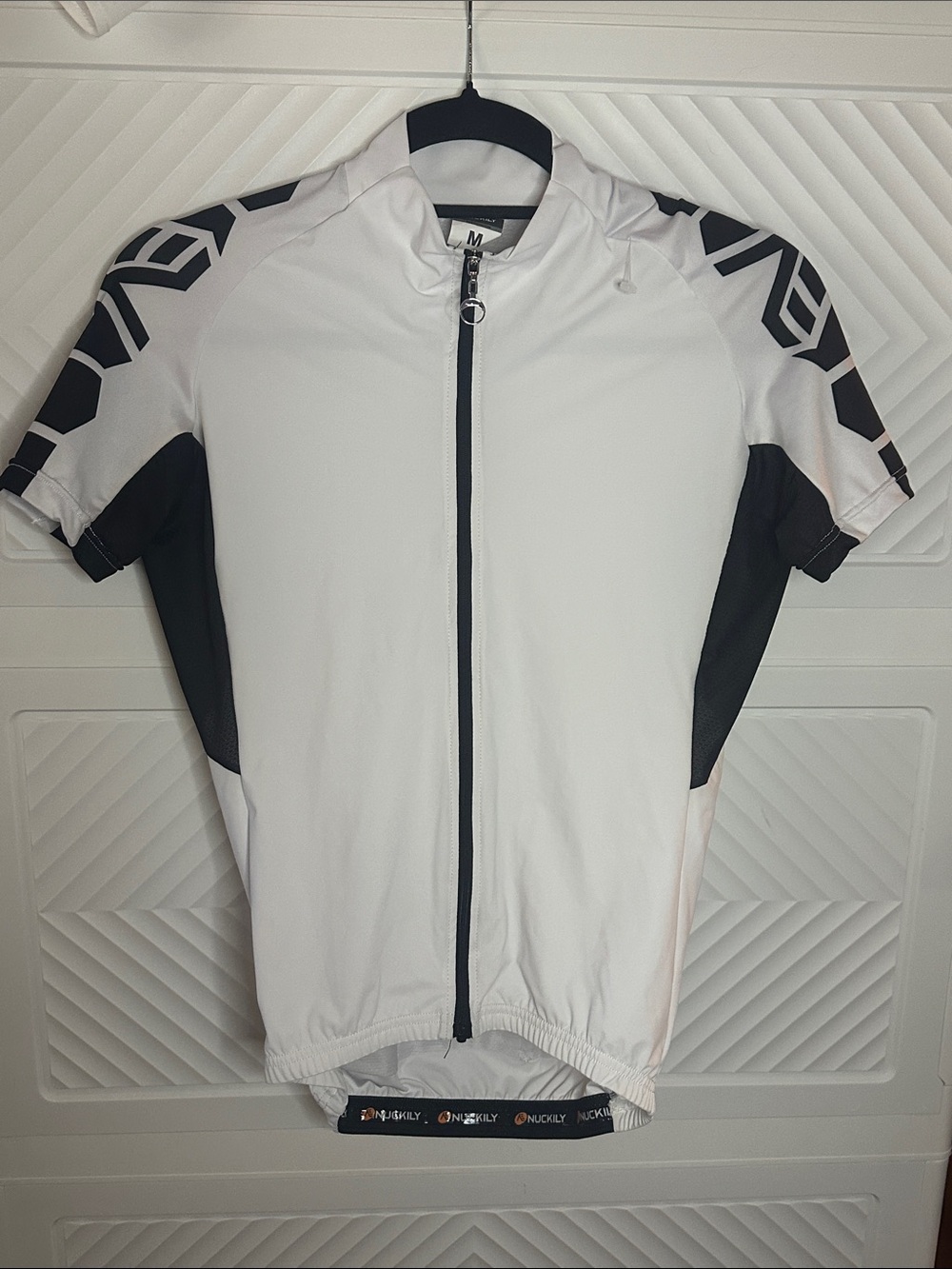 Women’s White Cycling Jersey with Black Accents